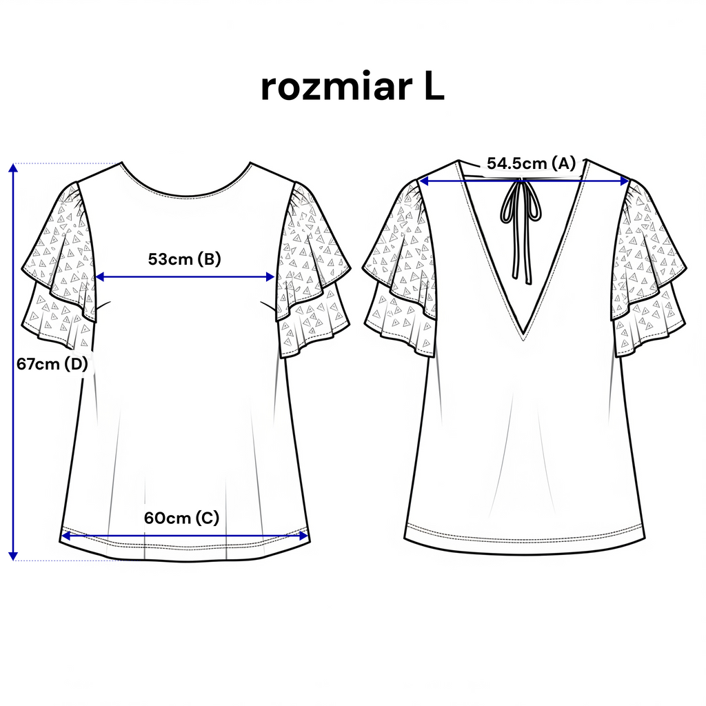 Blouse à volants brodés et nouée dans le dos