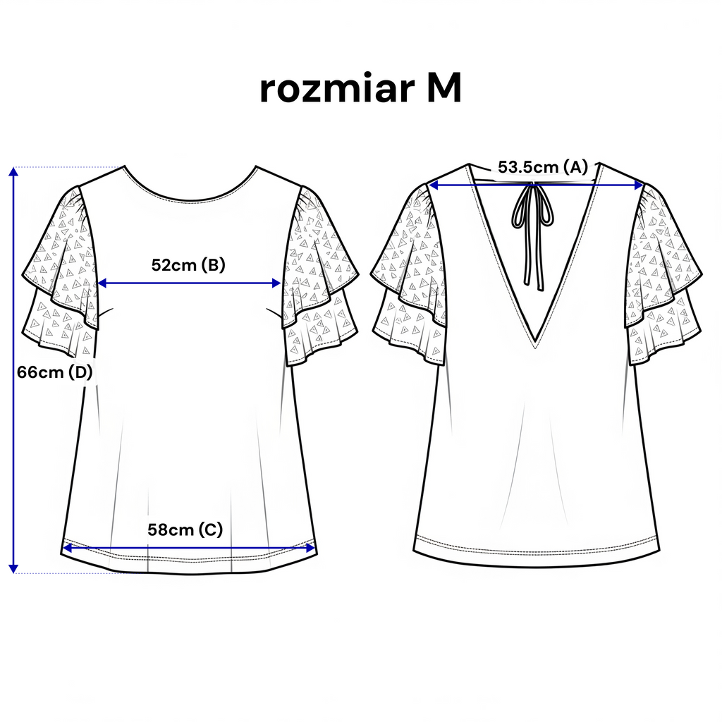 Blouse à volants brodés et nouée dans le dos