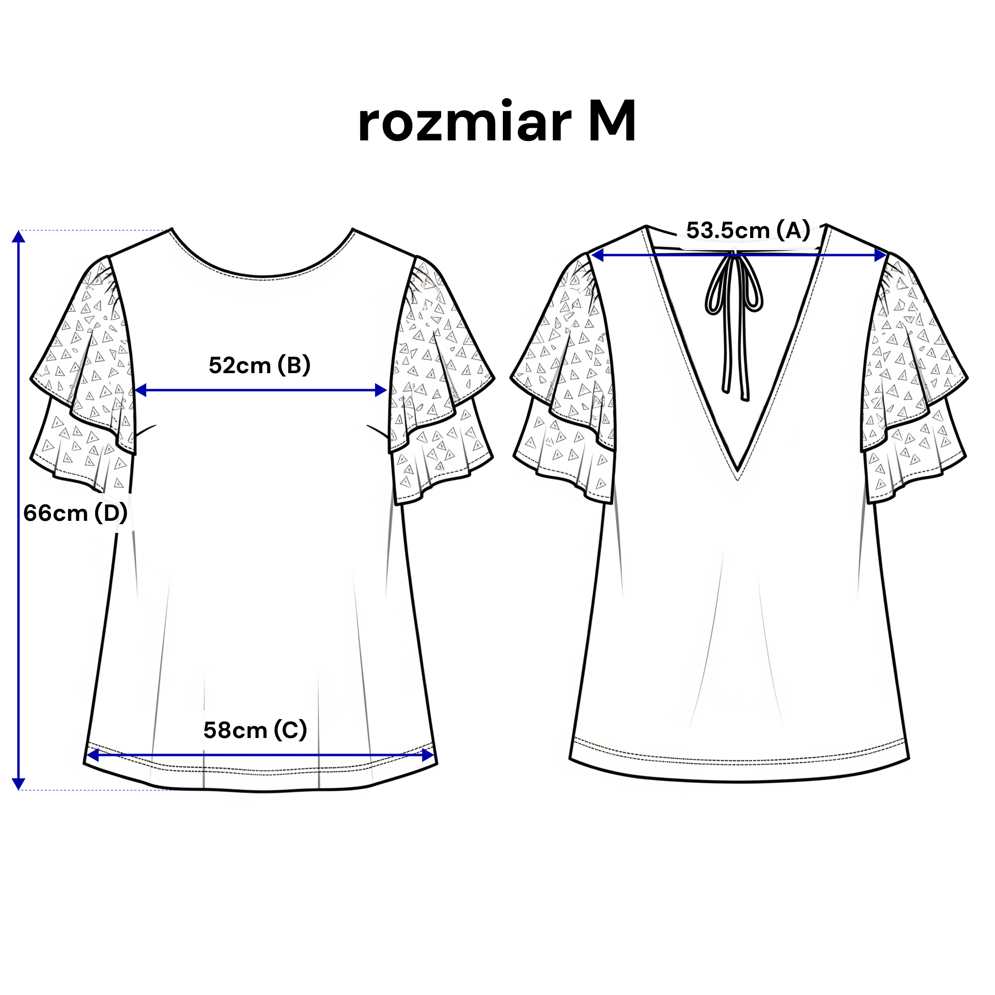 Blouse à volants brodés et nouée dans le dos