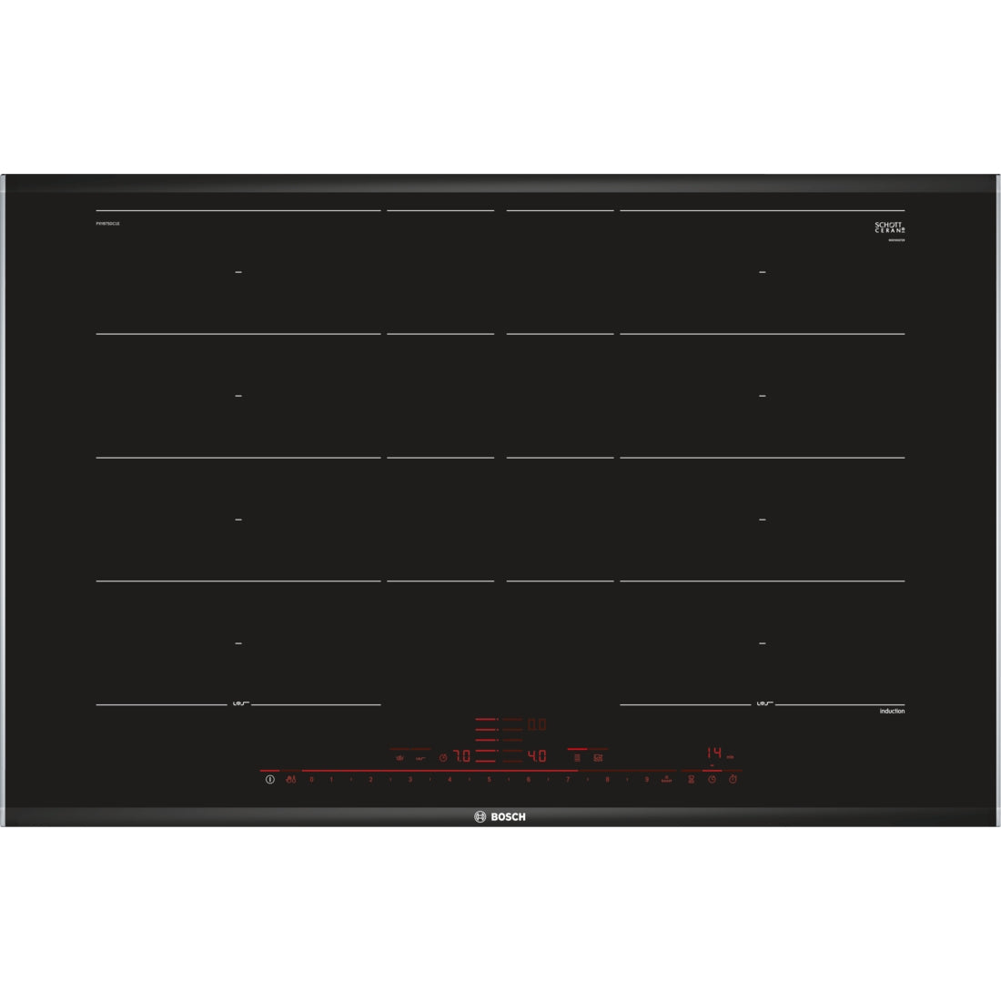 Bosch Bosch Serie 8 PXY875DC1E plaque Noir Intégré 81 cm Plaque avec zone à induction 4 zone(s)