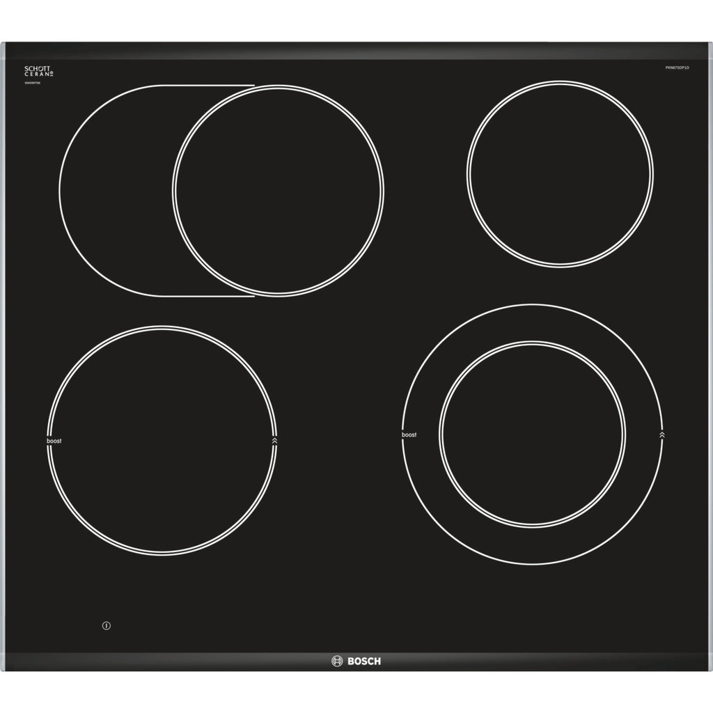 Bosch Bosch Serie 8 PKN675DP1D plaque Noir, Acier inoxydable Intégré Céramique 4 zone(s)
