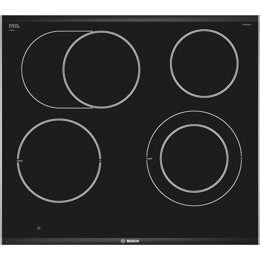 Bosch Bosch Serie 8 PKN675DP1D plaque Noir, Acier inoxydable Intégré Céramique 4 zone(s)