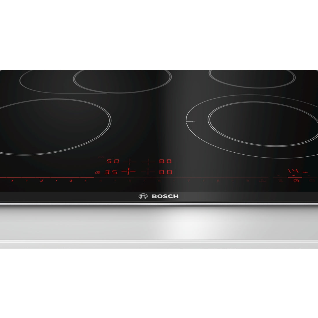 Bosch Bosch Serie 8 PKN675DP1D plaque Noir, Acier inoxydable Intégré Céramique 4 zone(s)