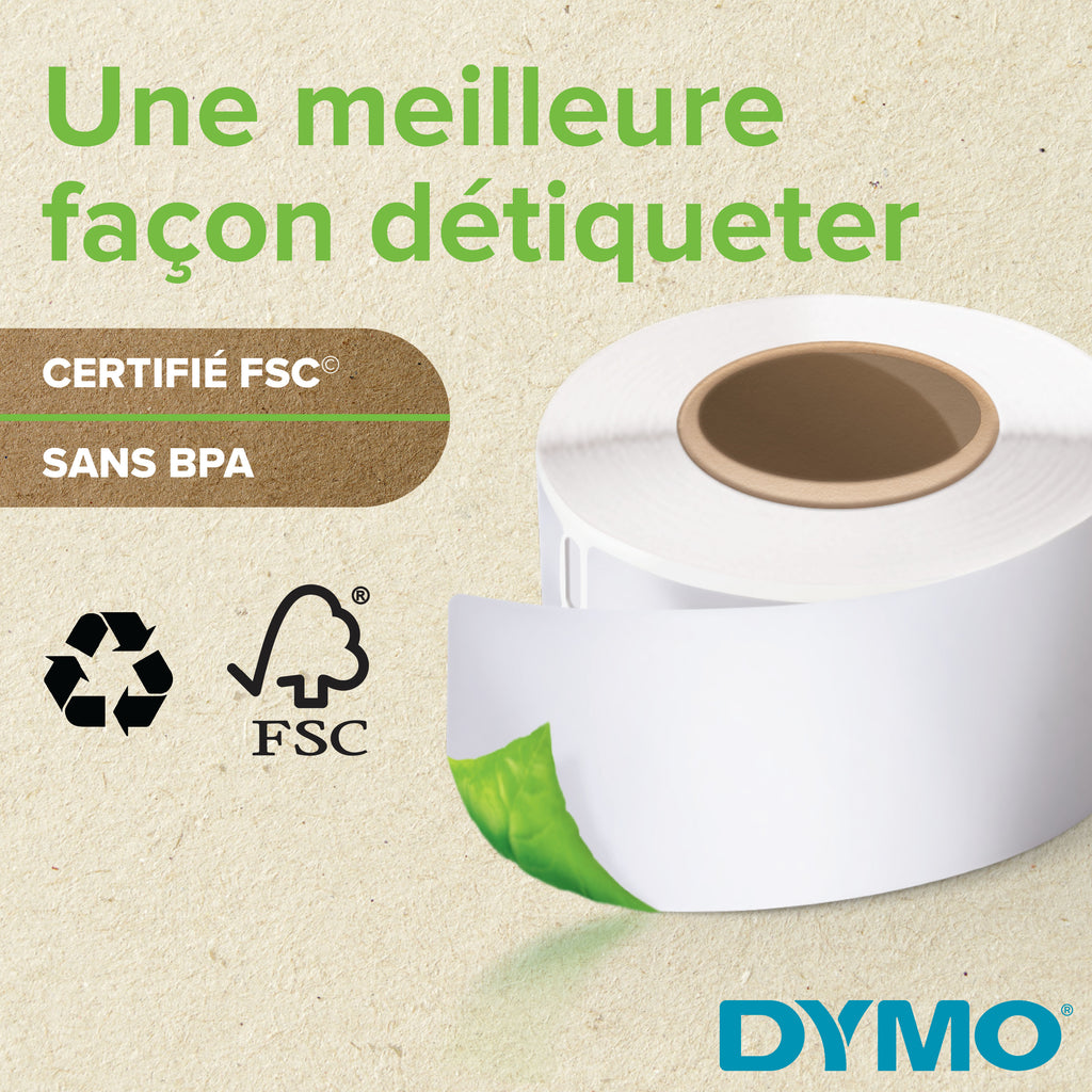DYMO LW grandes étiquettes d'adresse autocollantes authentiques | 36 mm x 89 mm | 12 rouleaux de 130 étiquettes faciles à décoller (1 560 étiquettes) | pour les étiqueteuses LabelWriter
