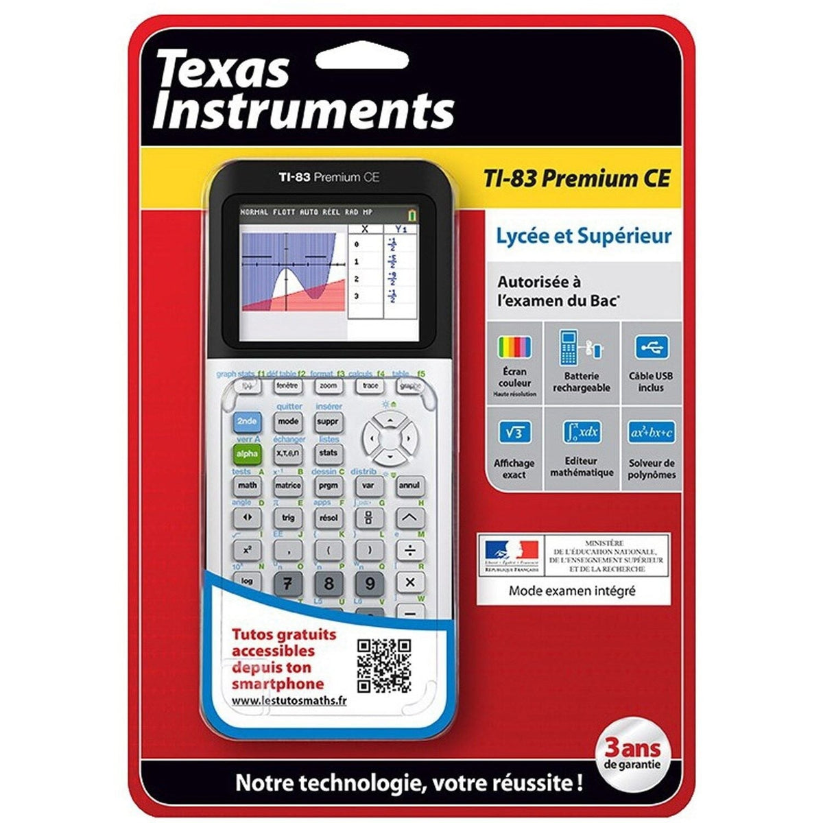 Texas Instruments Calculatrice graphique TI 83 Premium CE