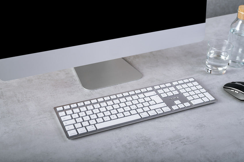 CHERRY KW 9100 SLIM FOR MAC clavier Universel USB + Bluetooth QWERTY Nordique Argent - vue 2
