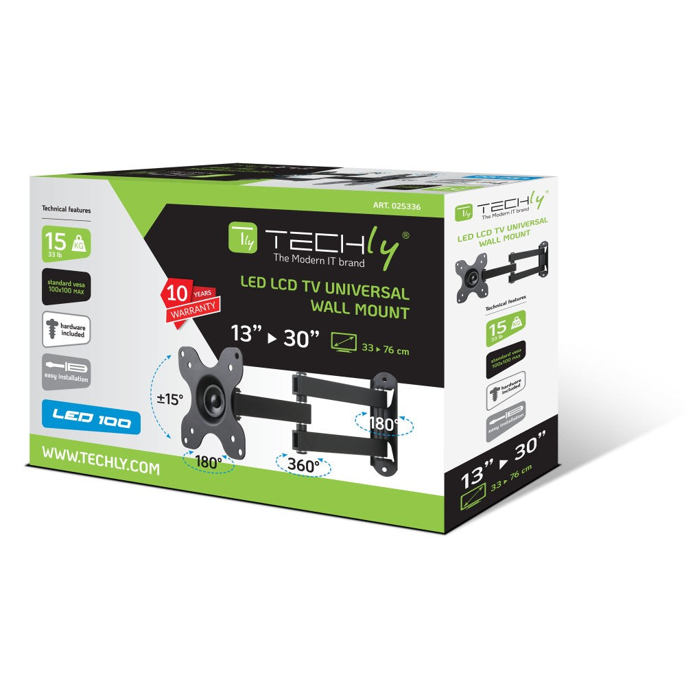 Techly ICA-LCD 923B support pour téléviseur 76,2 cm (30") Noir