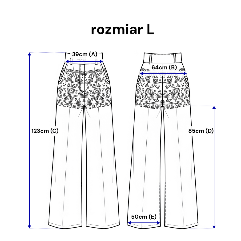Pantalon ample avec broderies et jambes larges