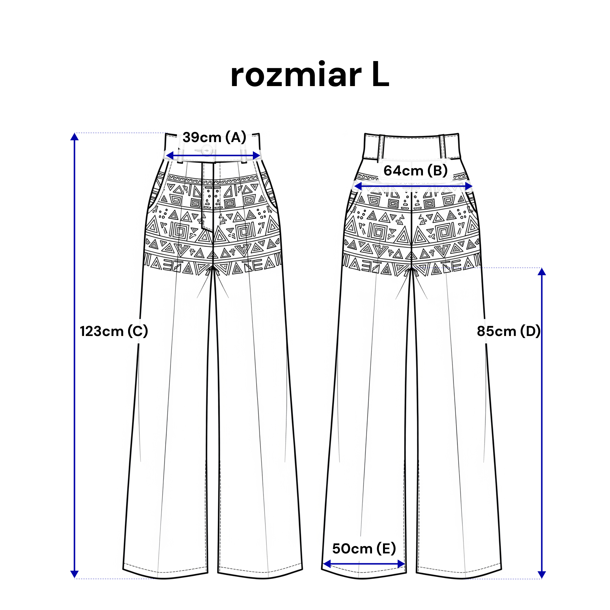 Pantalon ample avec broderies et jambes larges