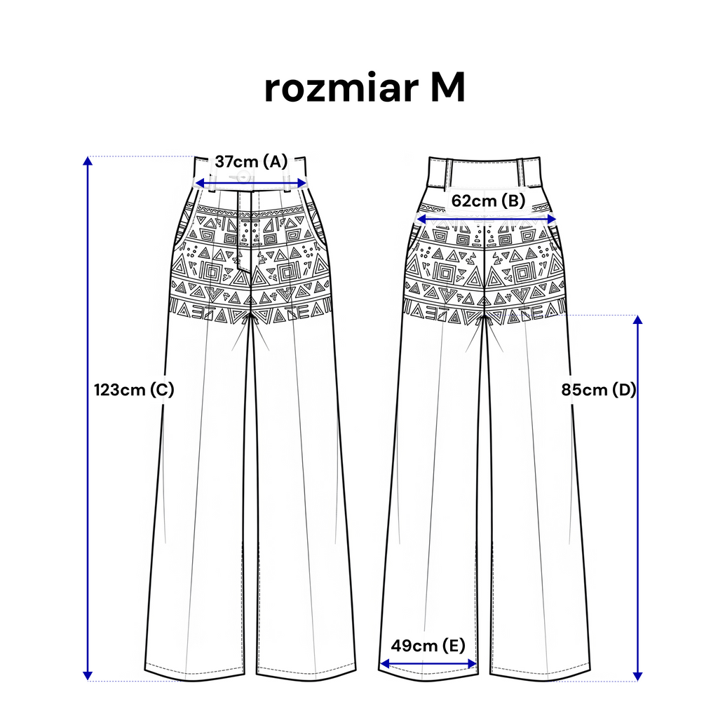 Pantalon ample avec broderies et jambes larges
