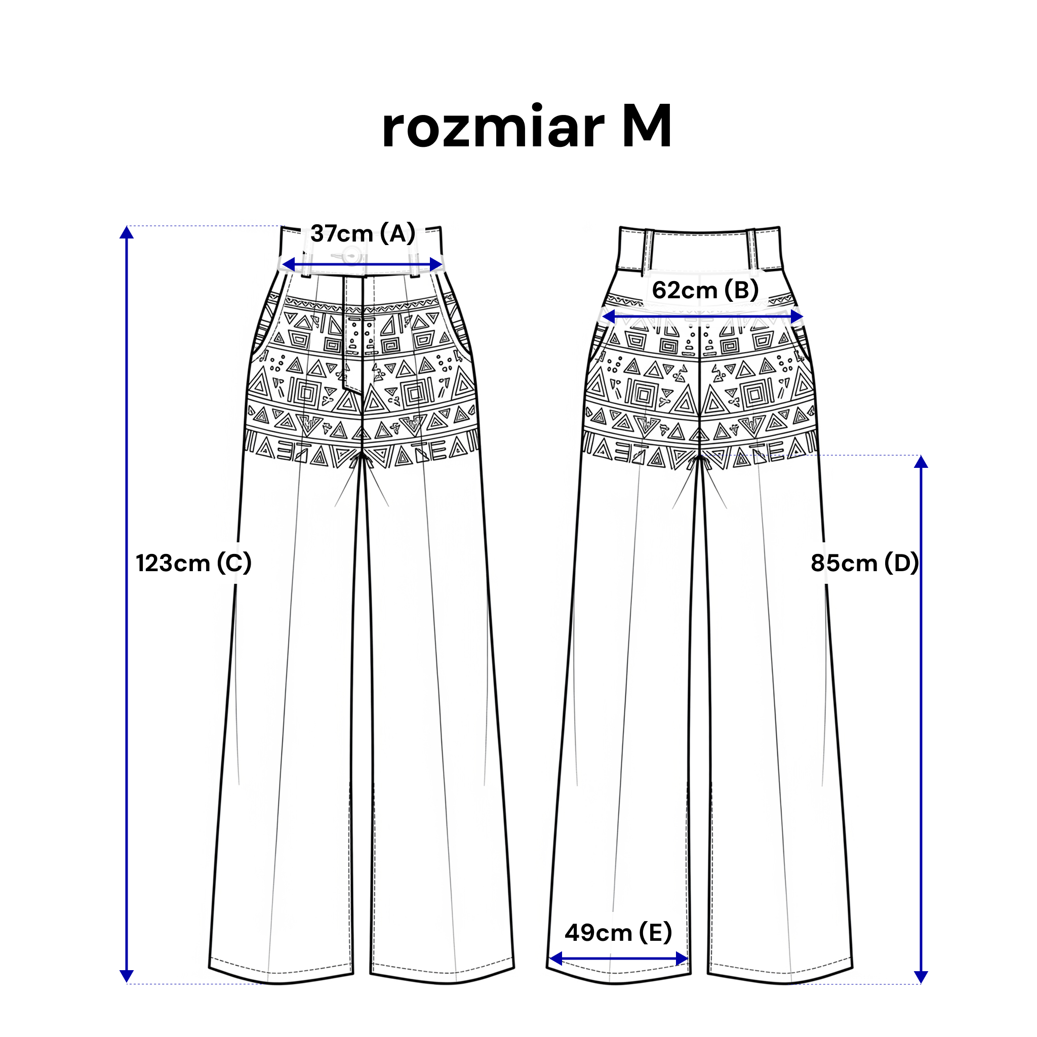 Pantalon ample avec broderies et jambes larges