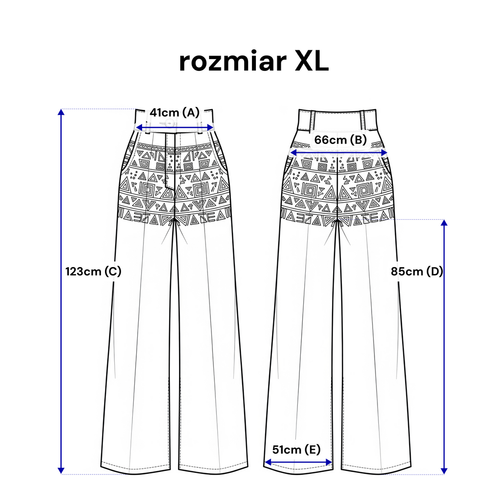 Pantalon ample avec broderies et jambes larges