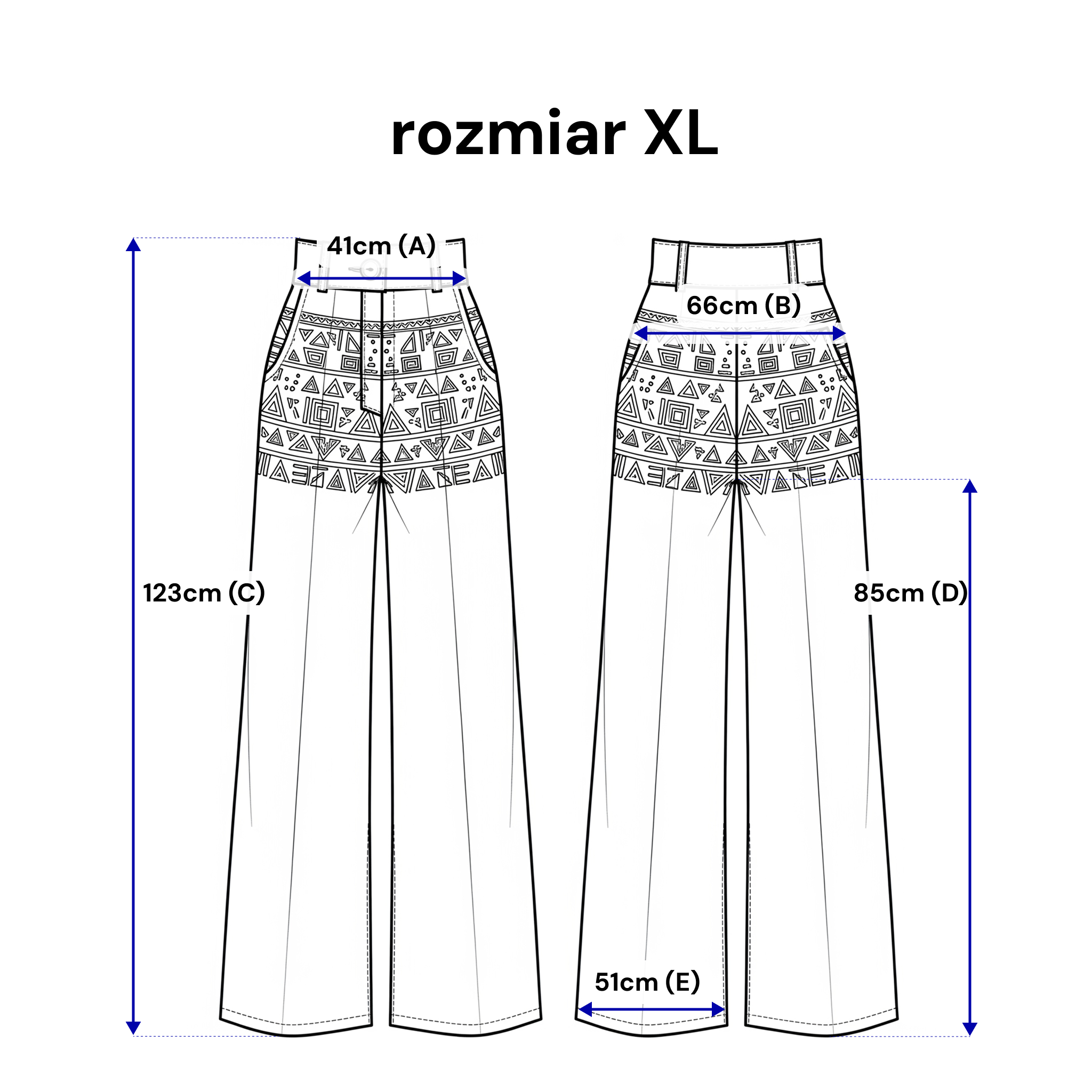 Pantalon ample avec broderies et jambes larges