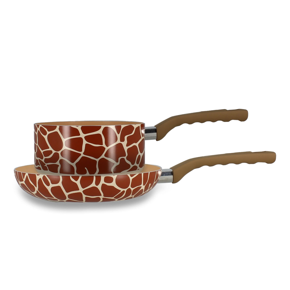 Menastyl Set de Cuisson Poêle 24 cm et Casserole 18 cm Girafe