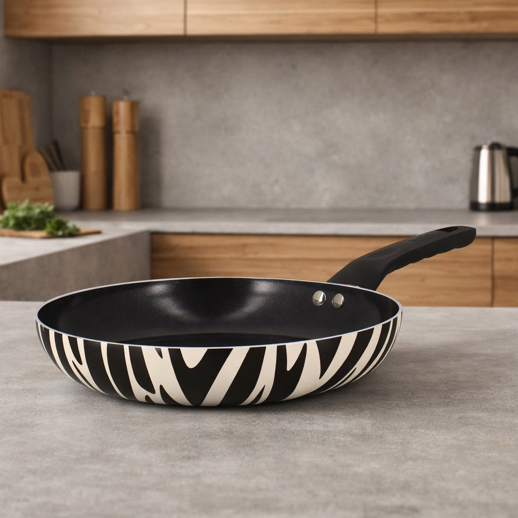 Menastyl Set de Cuisson Poêle 24 cm et Casserole 18 cm Zèbre