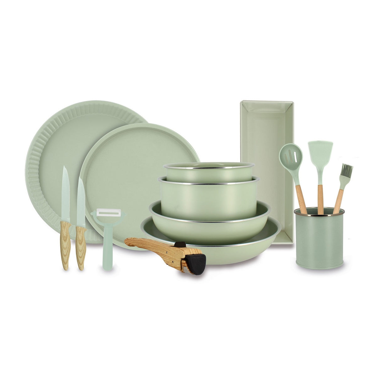 Menastyl Set de 15 pièces Cuisson Celadon