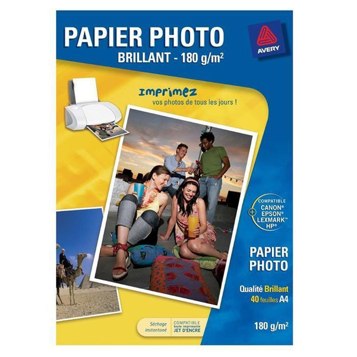 Avery Papier photo A4 brillant à séchage instantané - 2741-40