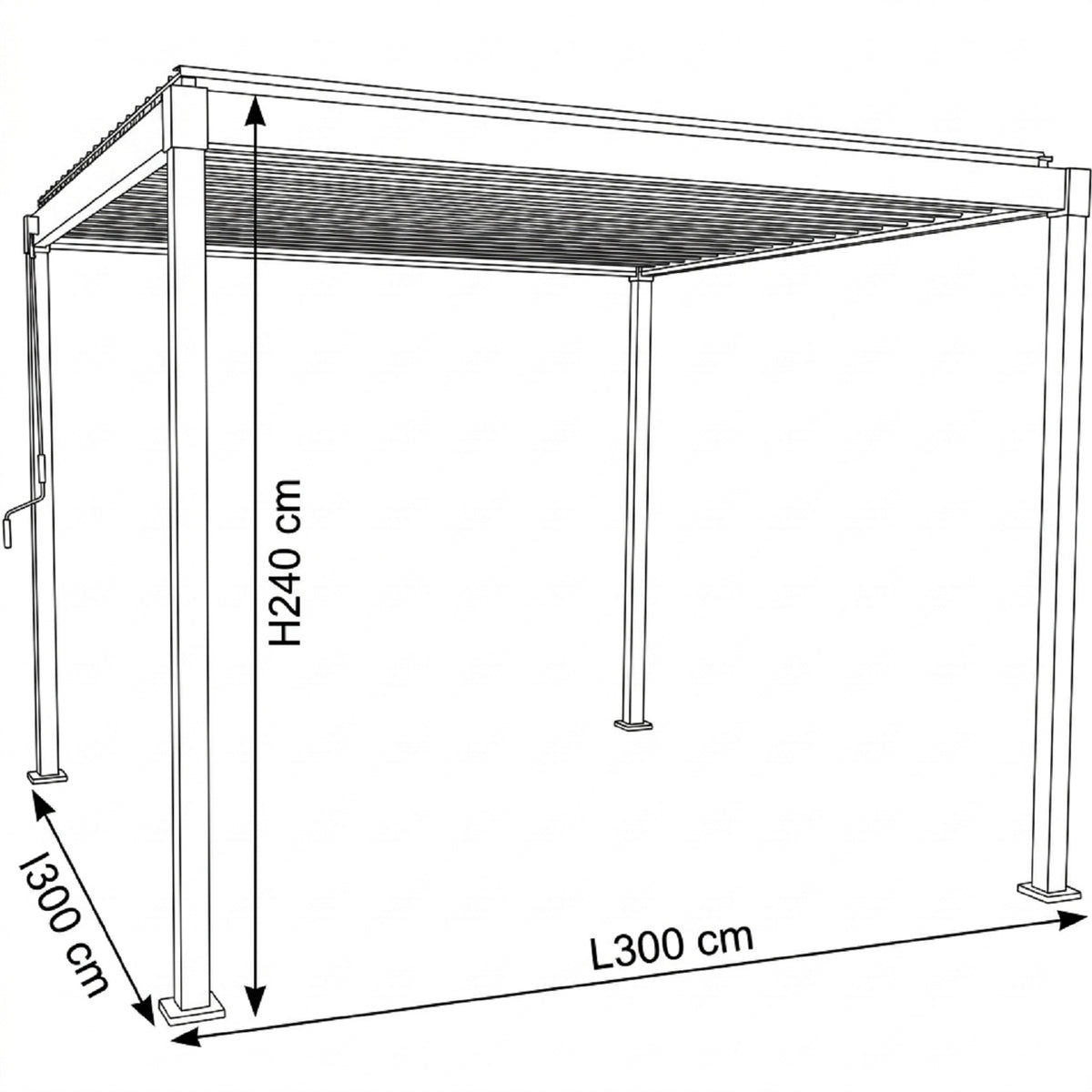 Pergola Bioclimatique Autoportante 3x3m à Lame Orientable Gris Anthracite Toscana