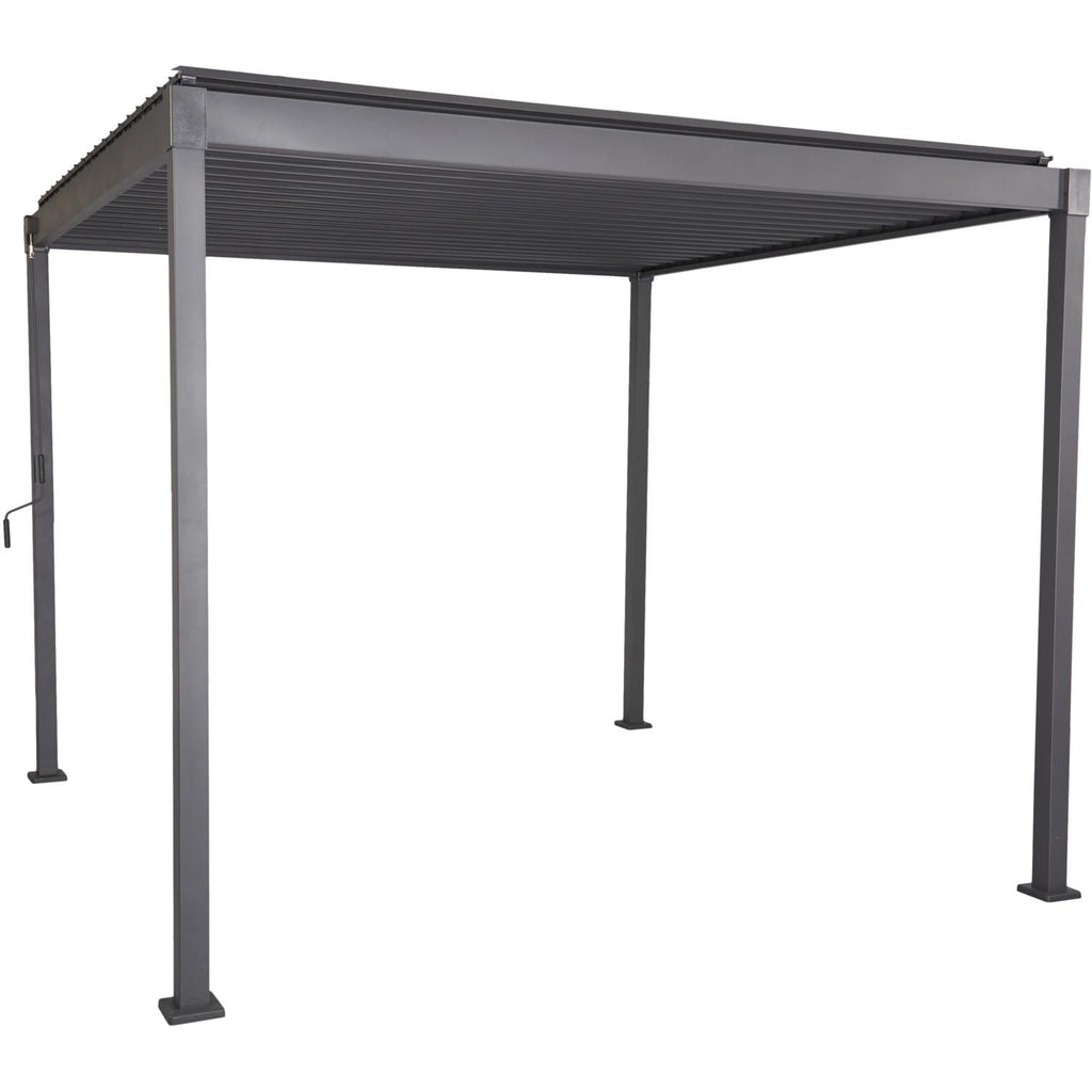 Pergola Bioclimatique Autoportante 3x3m à Lame Orientable Gris Anthracite Toscana