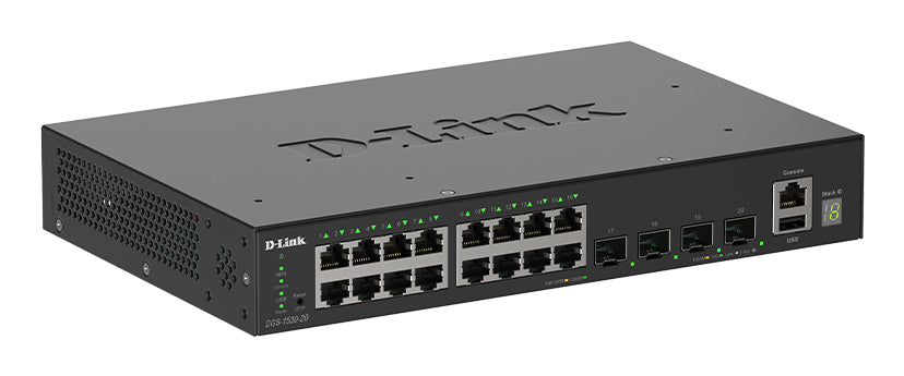 D-Link DGS-1530-20/E commutateur réseau Géré L2 Gigabit Ethernet (10/100/1000) Noir