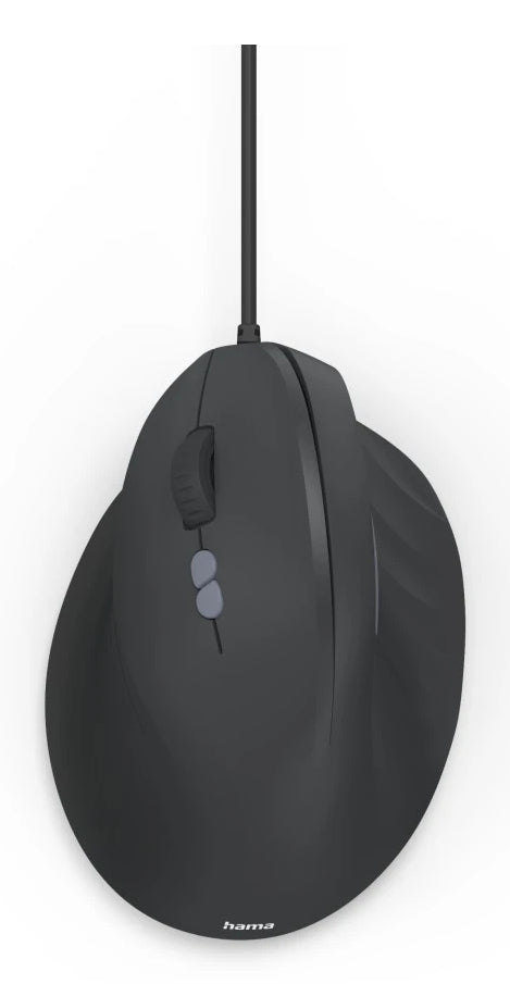 Hama ECM-500L Souris de Bureau pour Gauchers, Optique 1800 DPI, USB Type-A, Noir