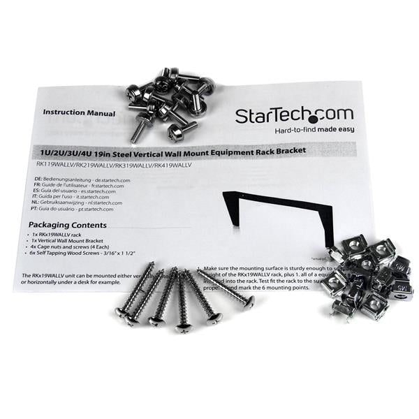 StarTech.com Support Mural Vertical en Acier pour Rack 4U 19"