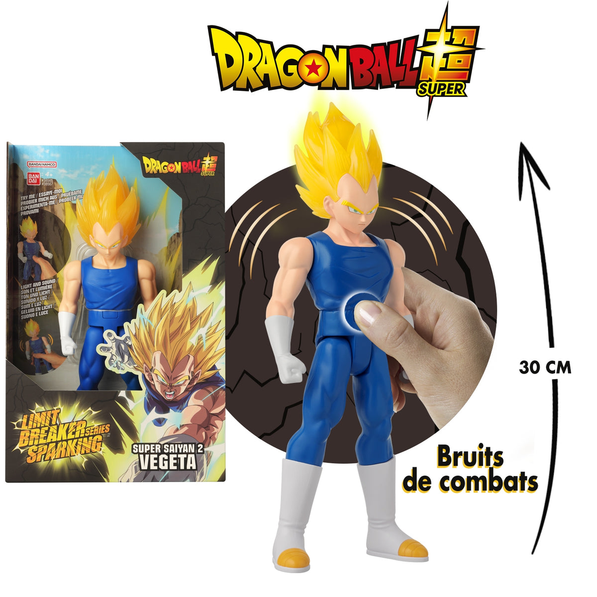 Bandai Figurine géante Dragon ball Goku Super Saiyan Vegeta 30cm