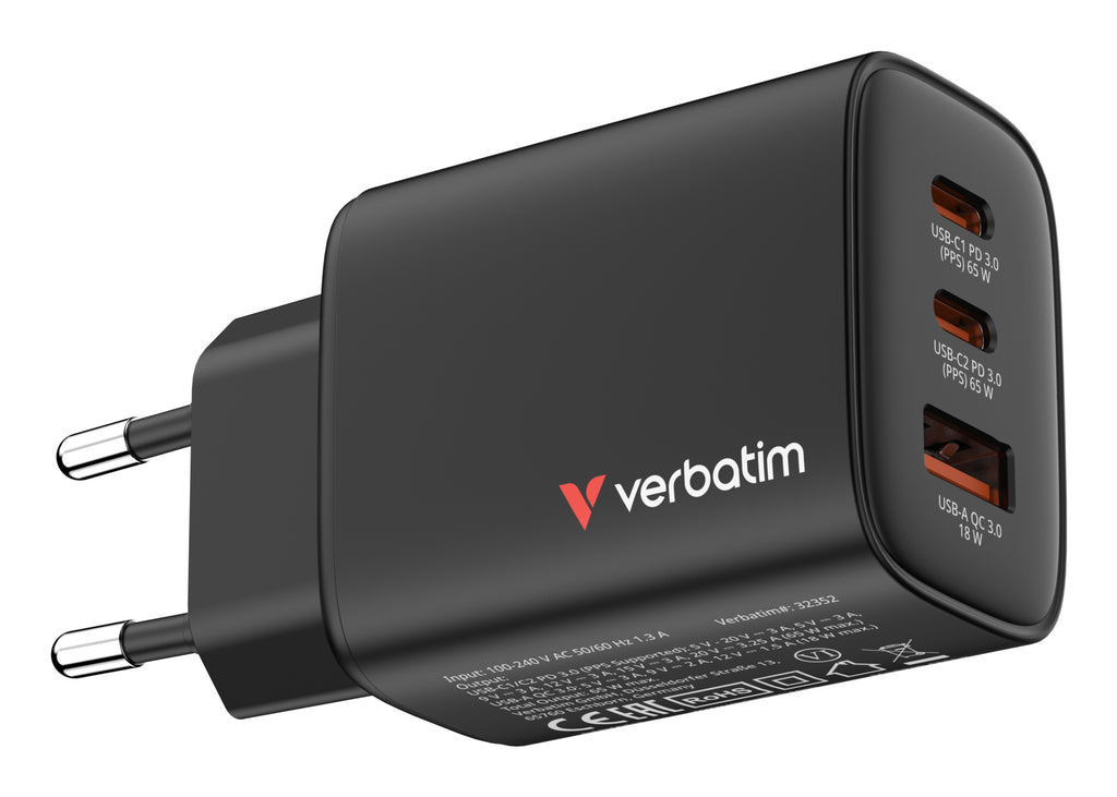 Verbatim 32352 chargeur d'appareils mobiles Universel Noir Secteur Charge rapide Intérieure