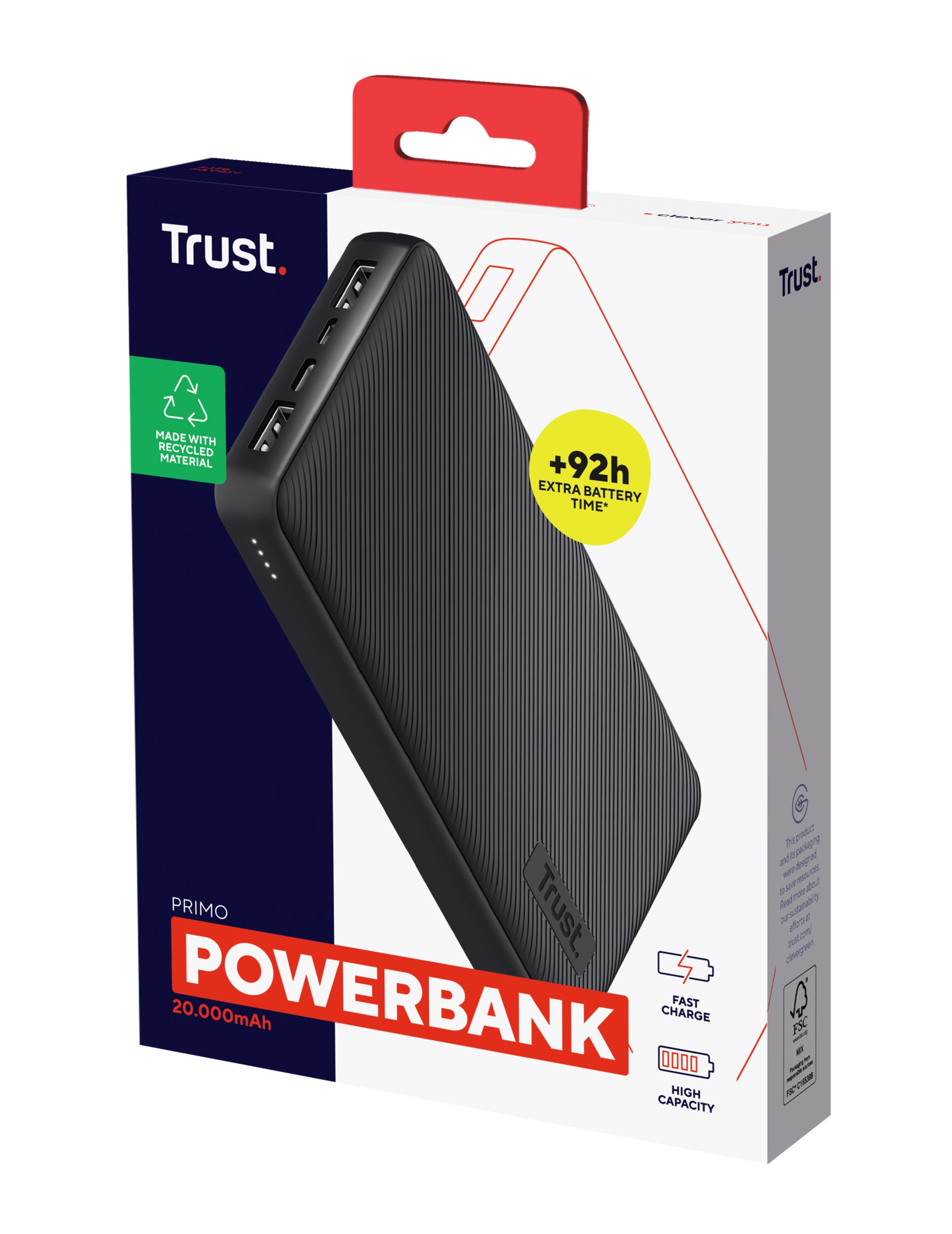 Trust Primo Lithium-Ion (Li-Ion) 20000 mAh Noir