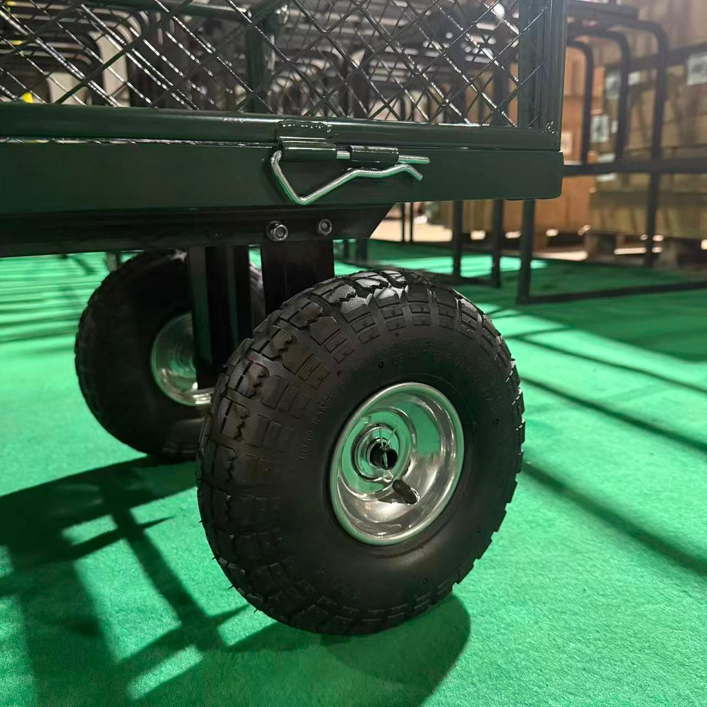 WÓZEK TRANSPORTOWY OGRODOWY 200 KG OTWIERANE BURTY DUŻE POMPOWANE KOŁA