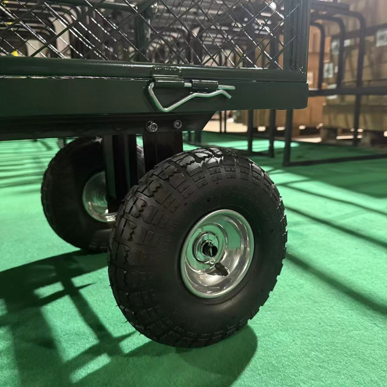 WÓZEK TRANSPORTOWY OGRODOWY 200 KG OTWIERANE BURTY DUŻE POMPOWANE KOŁA