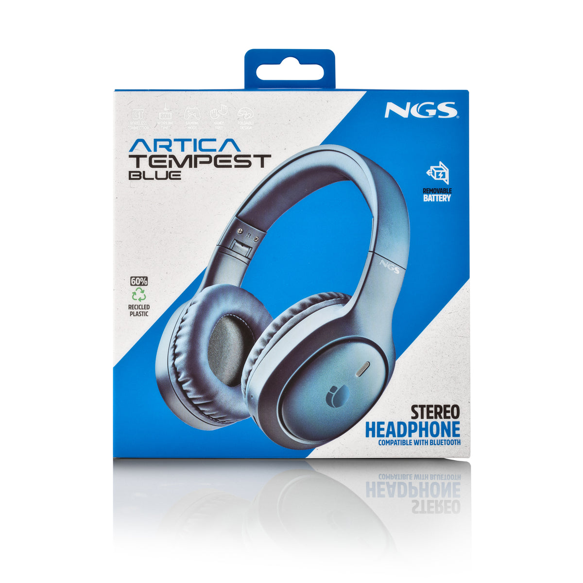 NGS Artica Tempest Blue Casque Avec fil &sans fil Arceau Appels/Musique USB Type-C Bluetooth Bleu