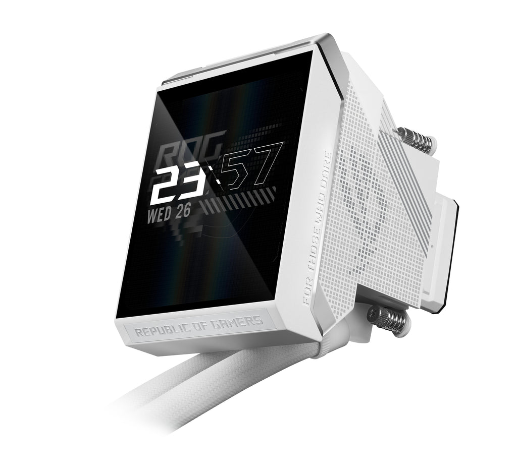 ASUS ROG Strix LC IV 360 ARGB LCD White Edition, Kit de Refroidissement Liquide, Ventilateurs 12 cm, Blanc