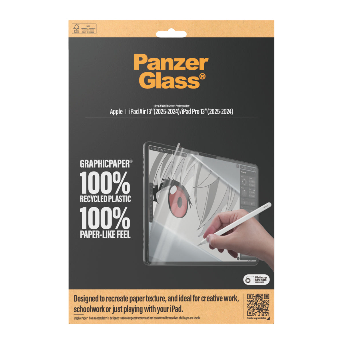 PanzerGlass ® GraphicPaper® Screen Protector iPad Air 13'' (2024-2026) | iPad Pro 13'' (2024-2025) | Ultra-Wide Fit Protection d'écran transparent Apple 1 pièce(s)