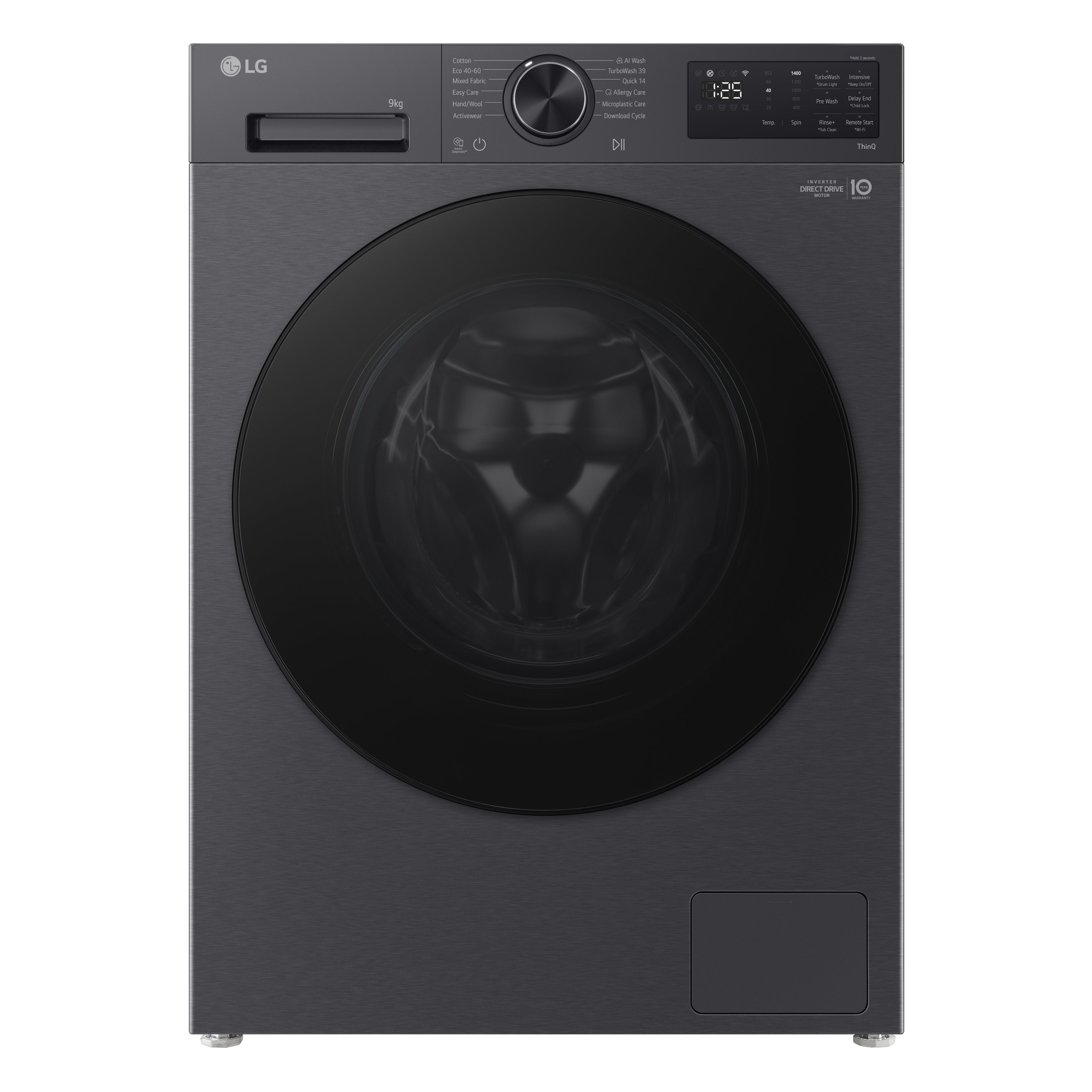 LG F2X50S9TBB machine à laver Charge avant 9 kg 1170 tr/min Noir