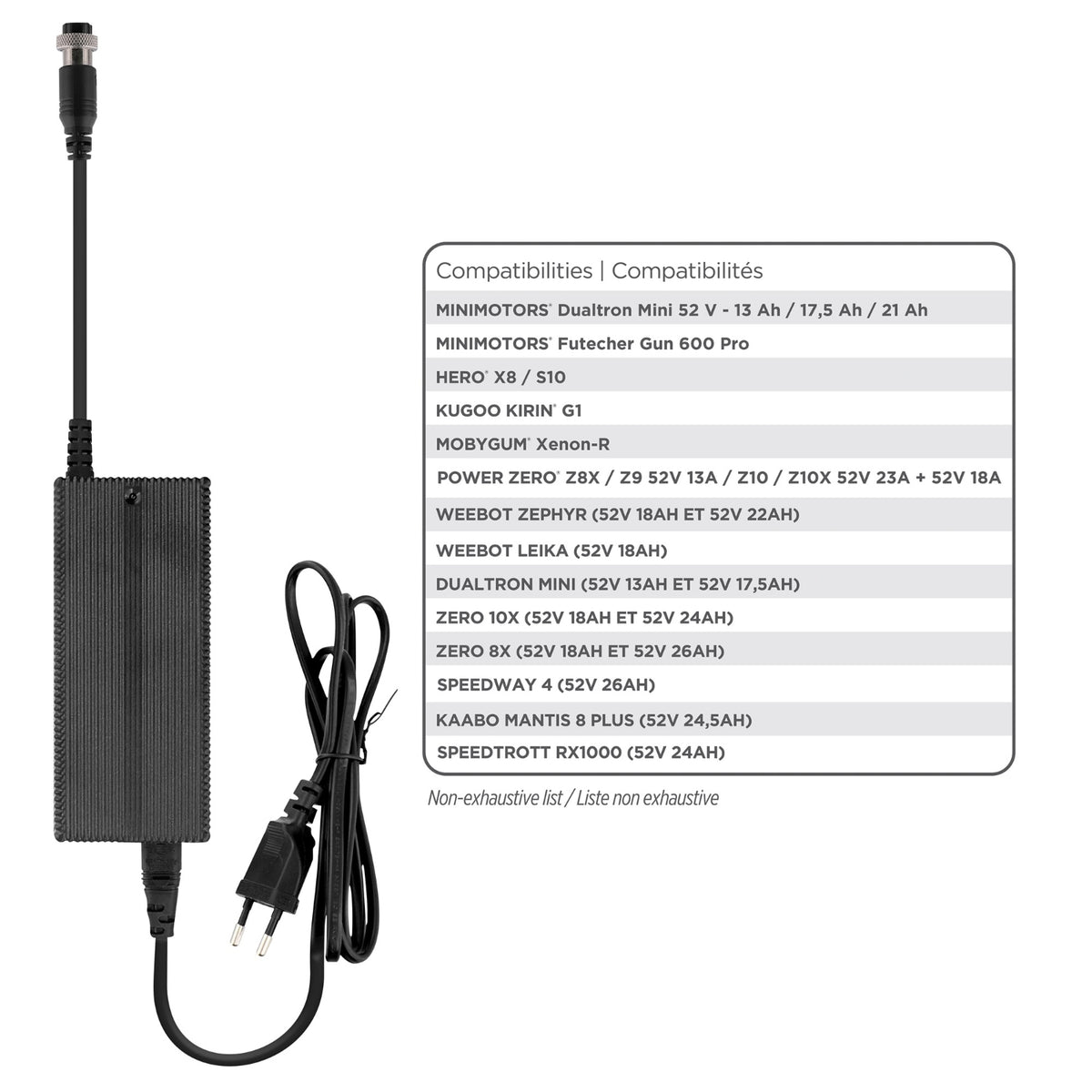 TNB Chargeur 58,8V Pour trottinette électrique avec batterie de 52V