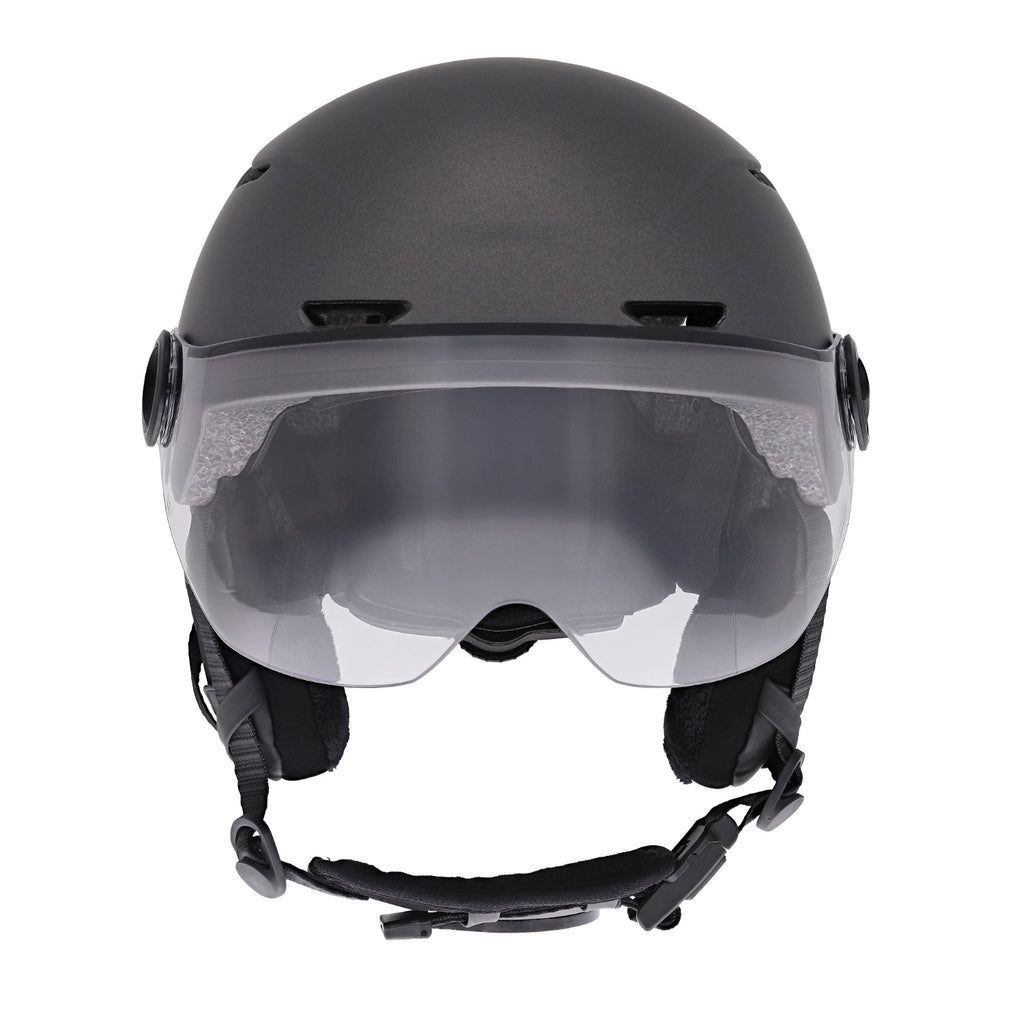 TNB Casque pour vélo et trottinette avec visière et feu stop LED Vizion Gris