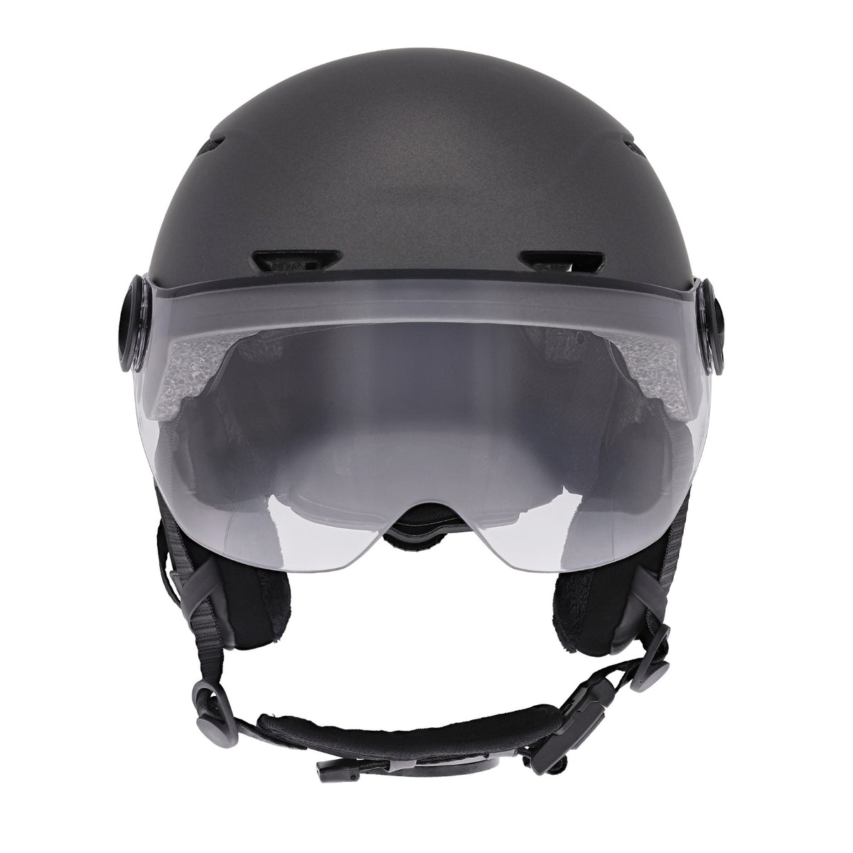 TNB Casque pour vélo et trottinette avec visière et feu stop LED Vizion Gris
