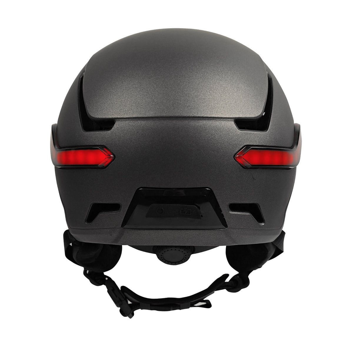 TNB Casque pour vélo et trottinette avec visière et feu stop LED Vizion Gris