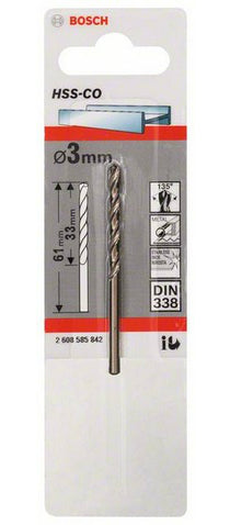 Bosch Bosch Forets à métaux rectifiés HSS-Co, DIN 338