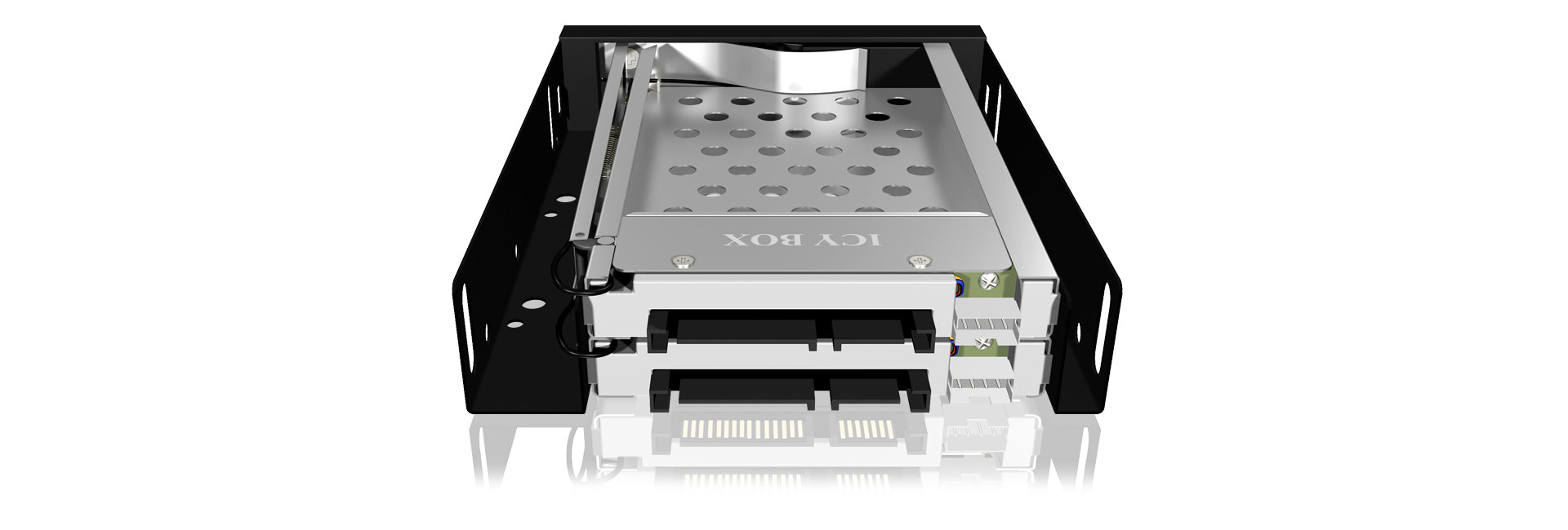 ICY BOX IB-2227StS 8,89 cm (3.5") Plateau de stockage de disques Noir