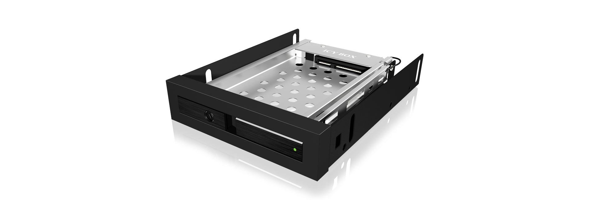 ICY BOX IB-2217StS 8,89 cm (3.5") Plateau de stockage de disques Noir