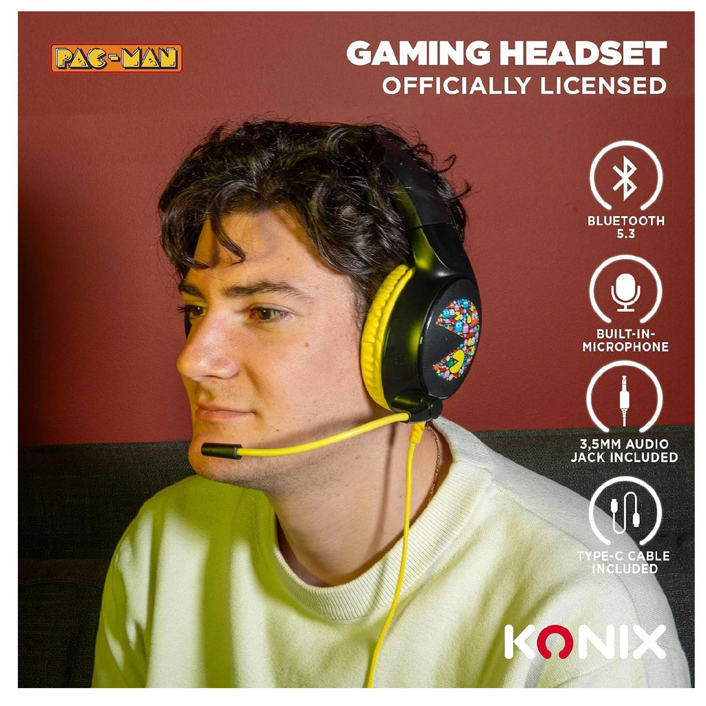Konix Casque Gaming filaire Pac-Man pour Consoles et PC