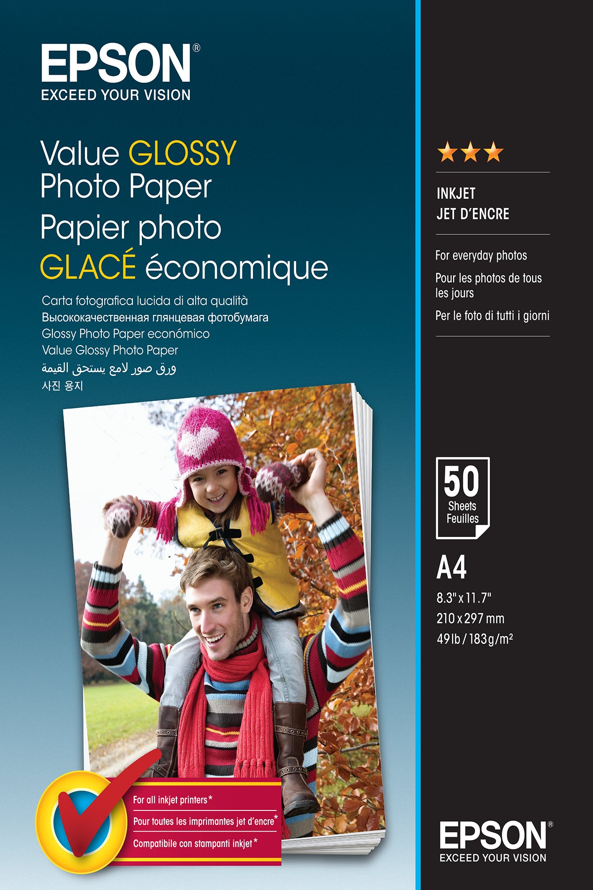 Epson Value Glossy Photo Paper - A4 - 50 Feuilles