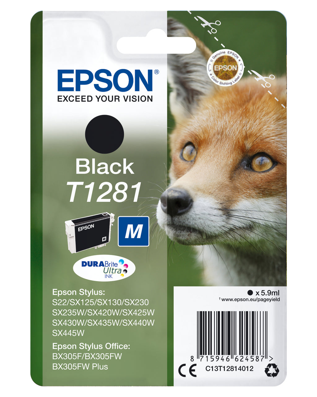 Epson Fox Encre noire DURABrite Ultra Renard T1281