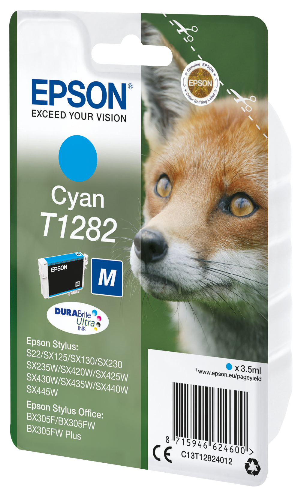 Epson Fox Encre cyan DURABrite Ultra Renard T1282