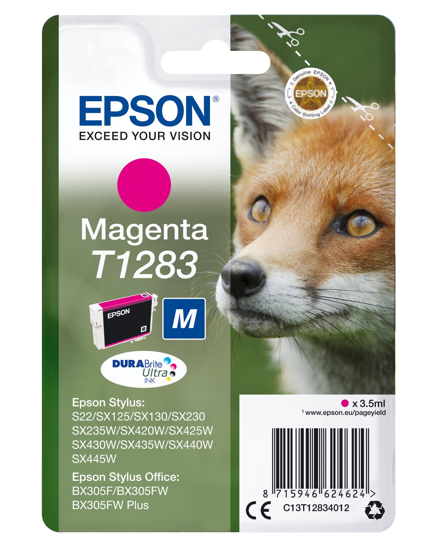 Epson Fox Encre magenta DURABrite Ultra Renard T1283