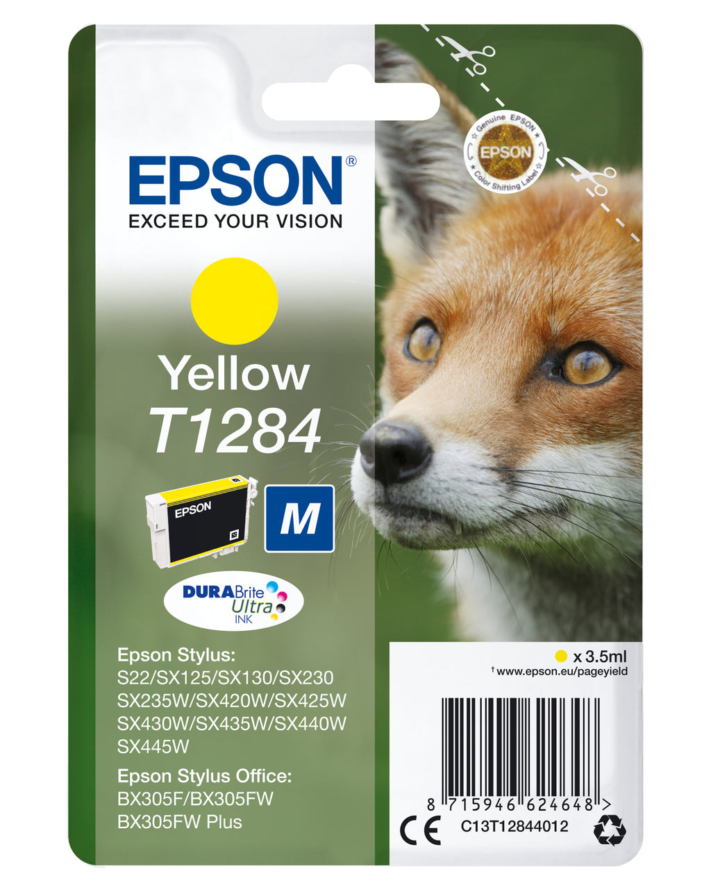 Epson Fox Encre jaune DURABrite Ultra Renard T1284
