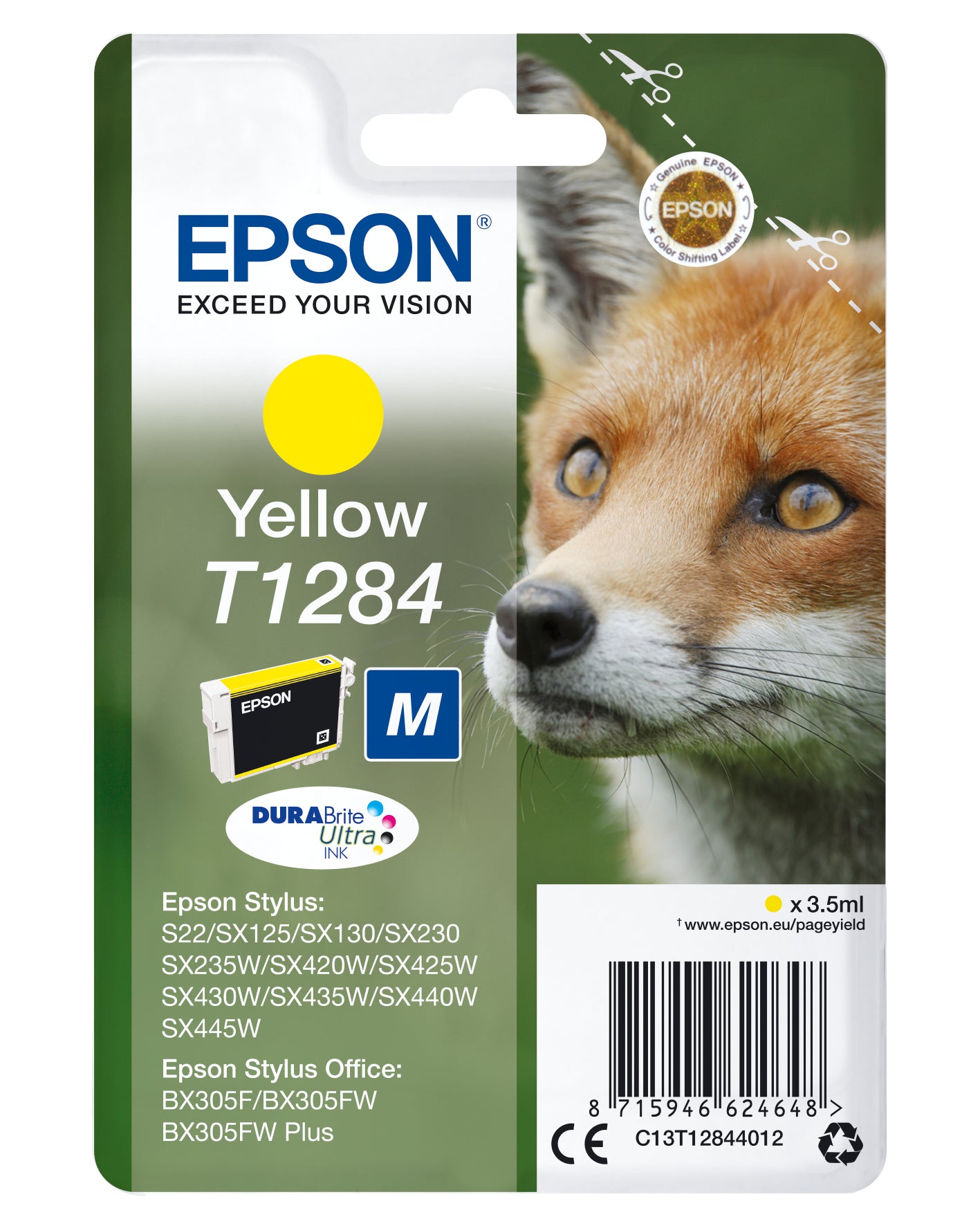 Epson Fox Encre jaune DURABrite Ultra Renard T1284