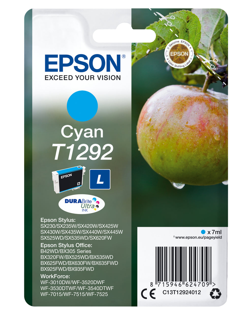 Epson Encre cyan DURABrite Ultra Pomme T1292